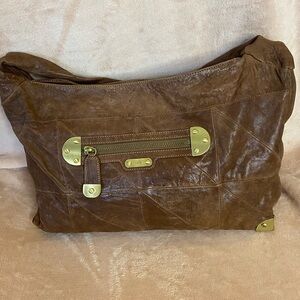 Elegant Brown Leather Hobo Bag